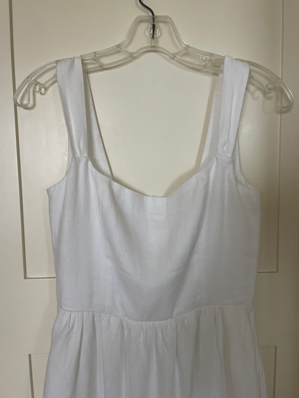 White Linen Tank-Style Midi Dress - Picture 2 of 6